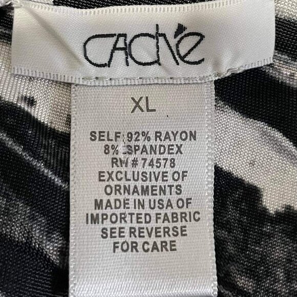 Cache Size XL  Top Blouse Sleeveless Pewter Abstract - Picture 4 of 5